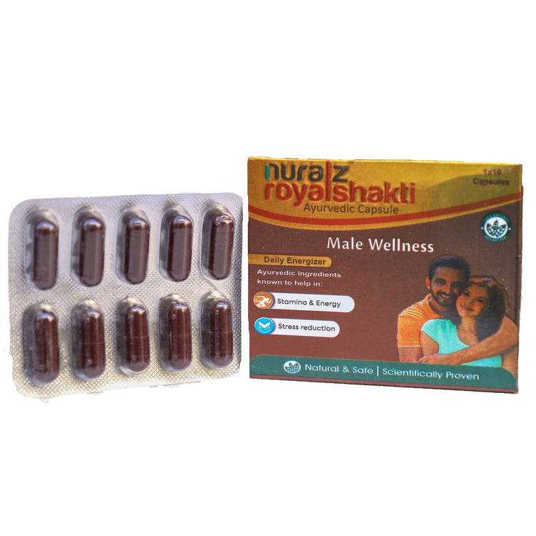 Nuralz Royalshakti Ayurvedic Capsules : Improve Stamina, Energy & Strength, For Male Wellness (20 Capsules) (10 Capsules X 2)