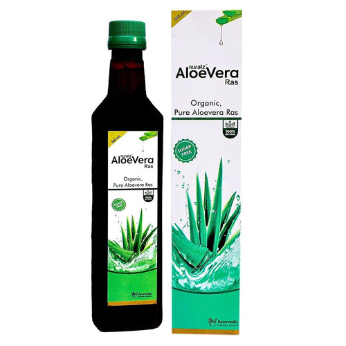 Nuralz Sugar Free Organic Aloevera Ras : Improves Immunity, Helpful in Skin Disease, Constipation, Good Tonic for Madhu-Meh (Diabetes) (500 ml)