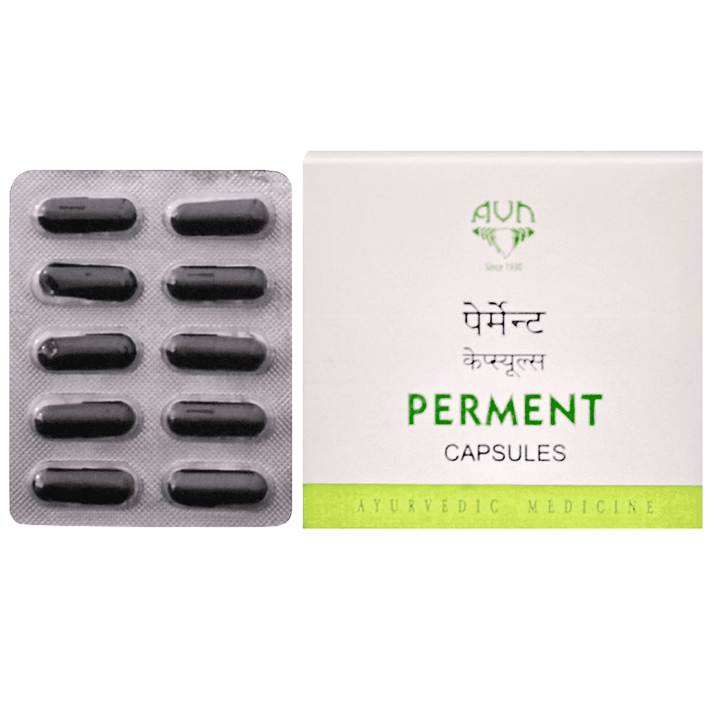 AVN Perment Capsules : Helpful in Anxiety, Depression, Lack of Memory & Concentration, High Blood Pressure, Skin Diseases, Peptic Ulcer (120 Capsules)