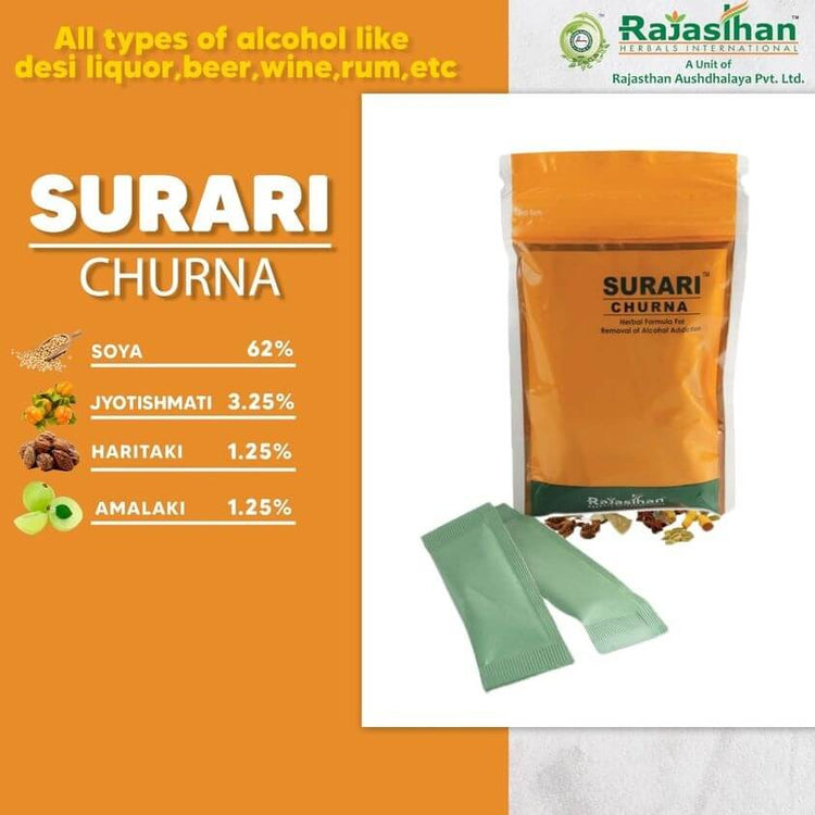 Rajasthan Aushadhalaya Surari Churna : Herbal Formula for De-Addiction, Helps to Treat Habitual Addiction, Remove Toxins from Liver (45 grams)