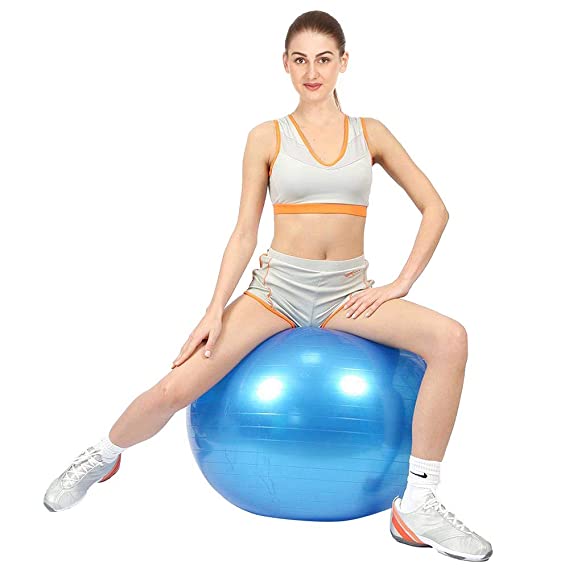 Samson Heavy Duty Anti Burst Extra Thick Non-Slip Stability Balance Ball for Fitness, Body Strength, Yoga for Home, Gym, Office with Quick Pump (Universal Size)