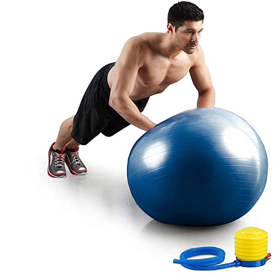 Samson Heavy Duty Anti Burst Extra Thick Non-Slip Stability Balance Ball for Fitness, Body Strength, Yoga for Home, Gym, Office with Quick Pump (Universal Size)