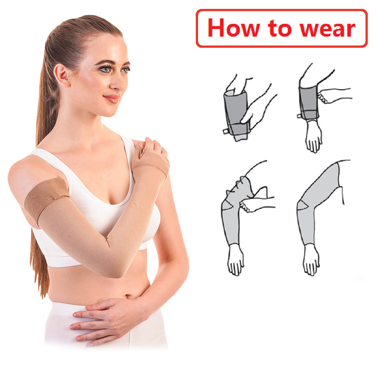 Samson Lymphedema Arm Sleeve (Single) - Compression Stocking Recommended by Doctors, For Post-Mastecomy & Lymphoedema of Hand and Arm, Extra-Firm Graduated Compression (For Women & Men)