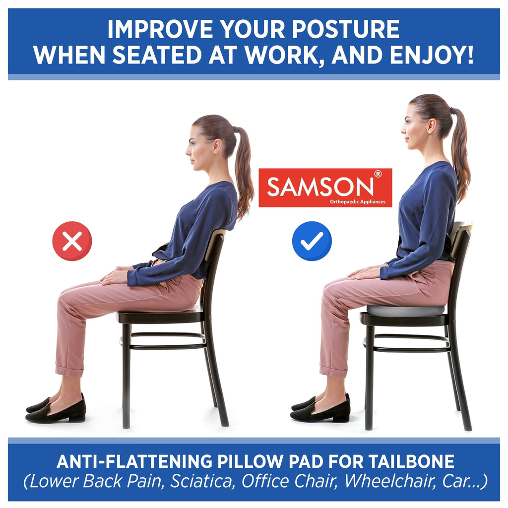 Samson Donut Ring Seat Cushion Pillow : Round Cushion With Orthopaedic Memory Foam (For Sciatica, Coccyx, Orthopedic, Tailbone, Piles, Hemorrhoid & Back Pain Relief) (For Men & Women) (Universal Size)