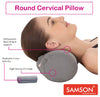 Samson Round Cervical SPONDYLOSIS Takiya Pillow (तकिया) (Premium Ortho Range - Ergonomic Design, Hi-Density PU Foam) Ideal for Cervical Spine, Low Back Pain and Cardiac Patients & Sleeping Problems (Universal Size)
