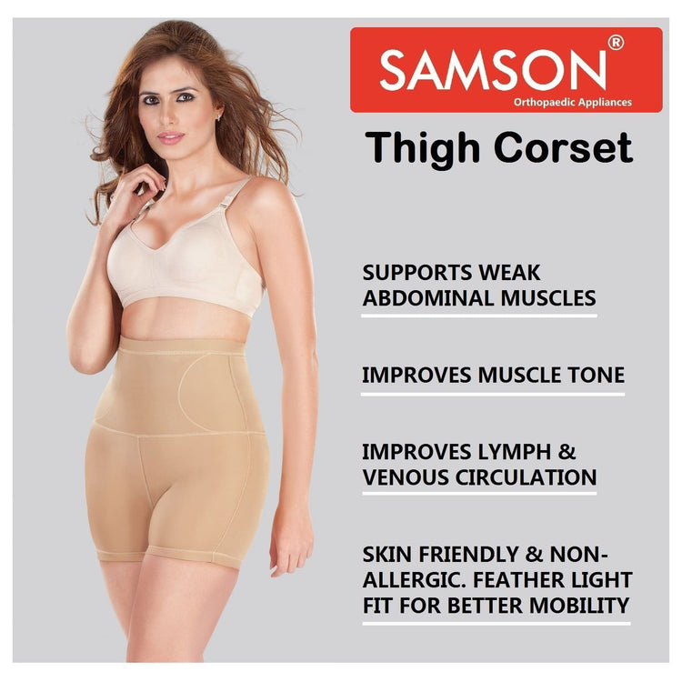 Samson Thigh Corset (SMART SHAPER) - Firm Compression Helps with Slimming, Supports Lower Abdomen, Hips & Thigs (Made with 4D Stretch Fabric for Great Comfort) (For Women & Men)