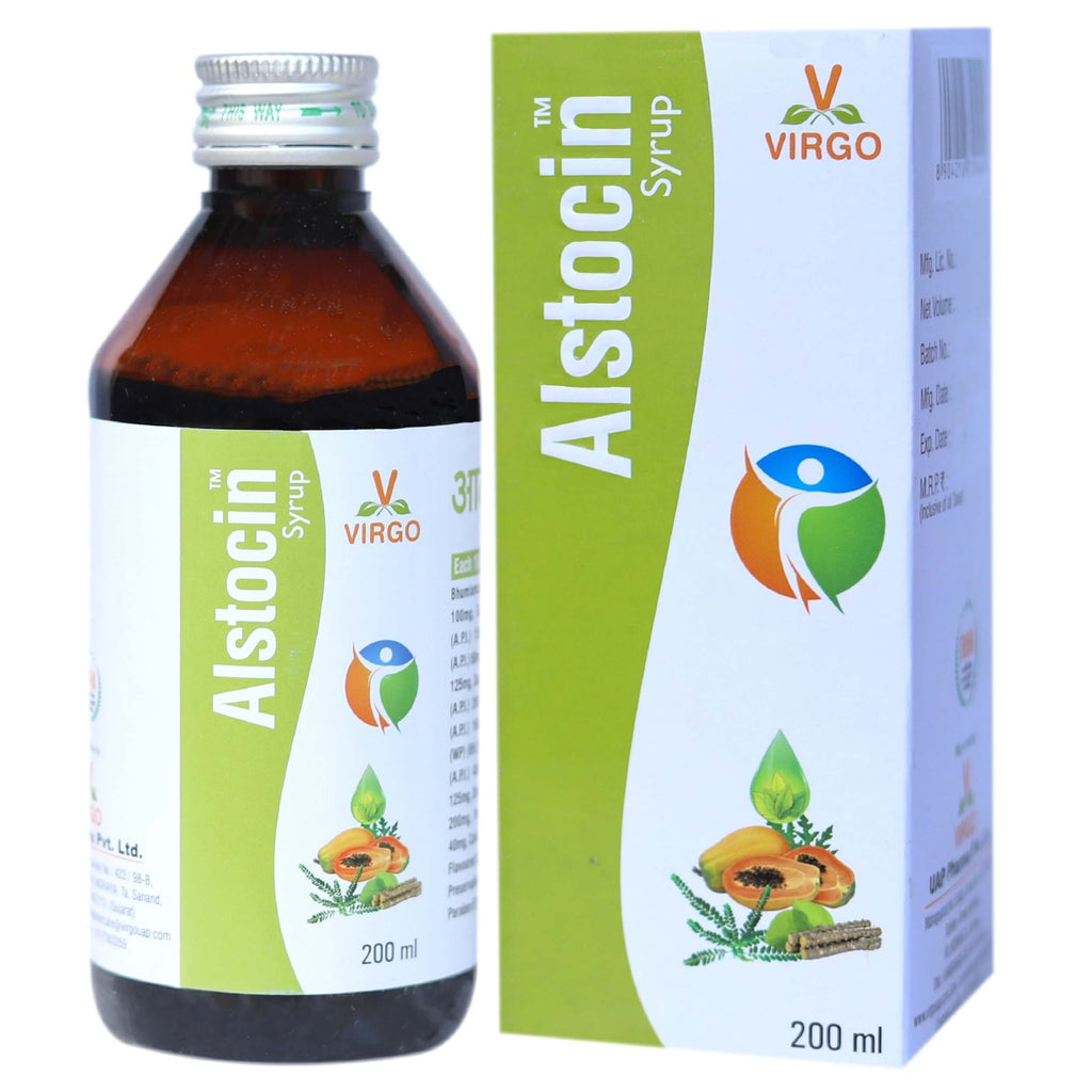 Virgo Alstocin Syrup : For Platelet Count, Dengue, Malaria, Chikungunya (400 ml) (200 ml X 2)