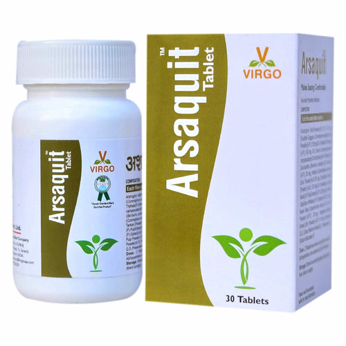 Virgo Arsaquit Tablets : For Piles, Bleeding Piles, Fissures, Relieves Constipation, Reduces Pain & Burning Sensation (60 Tablets) (30 Tablets X 2)