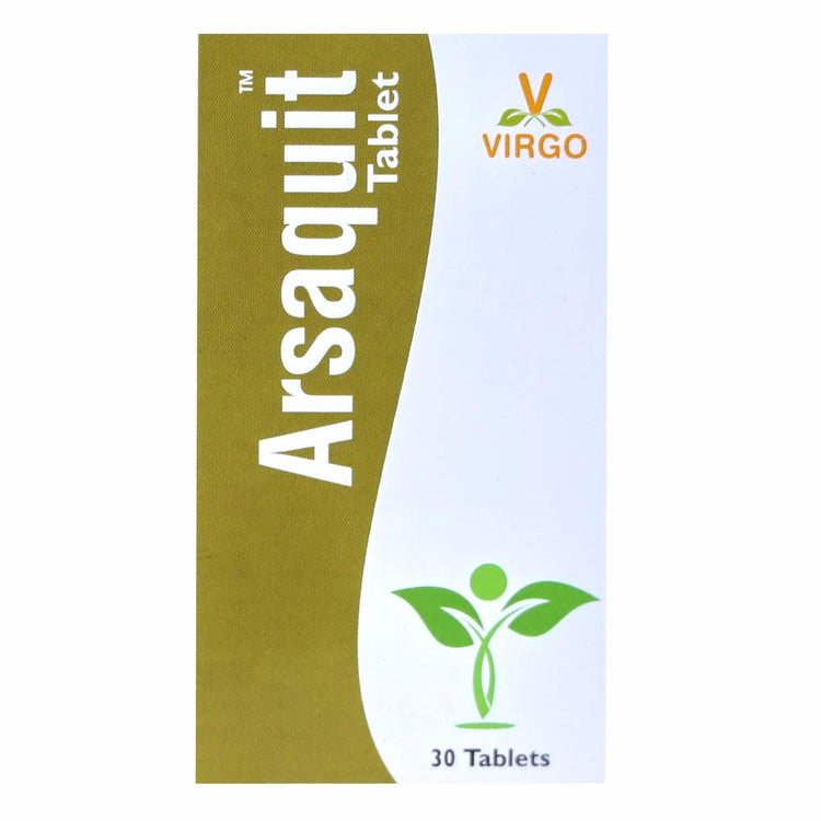 Virgo Arsaquit Tablets : For Piles, Bleeding Piles, Fissures, Relieves Constipation, Reduces Pain & Burning Sensation (60 Tablets) (30 Tablets X 2)