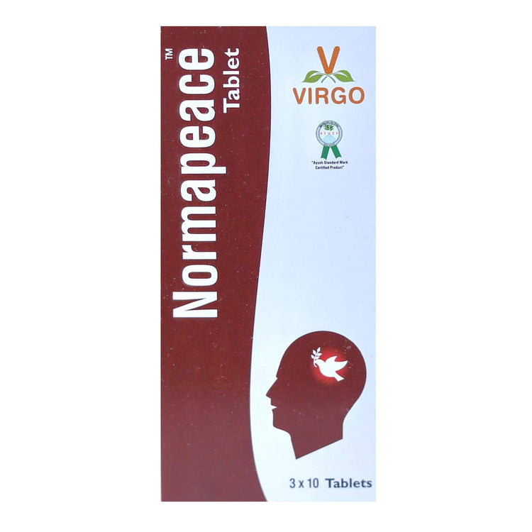 Virgo Normapeace Tablets : Herbal Brain Tonic, Stress Reliever, Keeps the Professionals Physically and Mentally Fit (60 Tablets) (30 Tablets X 2)