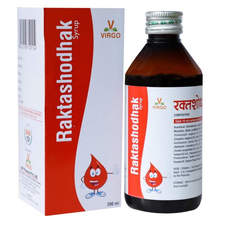Virgo Raktashodhak Syrup : For Dermatitis, Psoriasis, Acne, Eczema (400 ml) (200ml X 2)