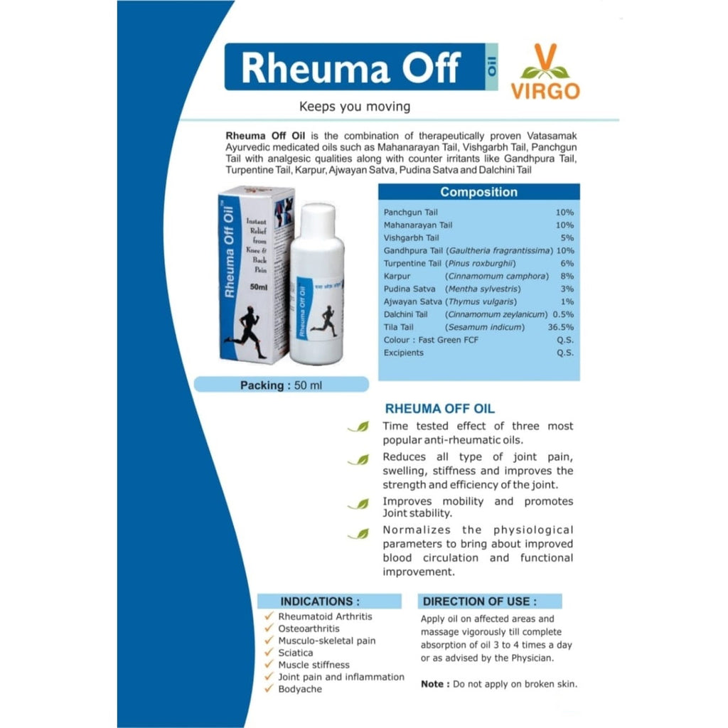 Ral Rheuma Oil Virgo Rheuma Off Oil (100 ml) (50 ml X 2) – Uniherbs India