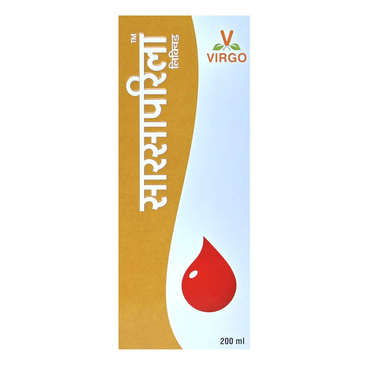 Virgo Sarsaparila Liquid : Helpful as Blood Purifier, Helps in Psoriasis, Acne, Skin Infections, Eczema, Other Skin Ailments (400 ml) (200 ml X 2)