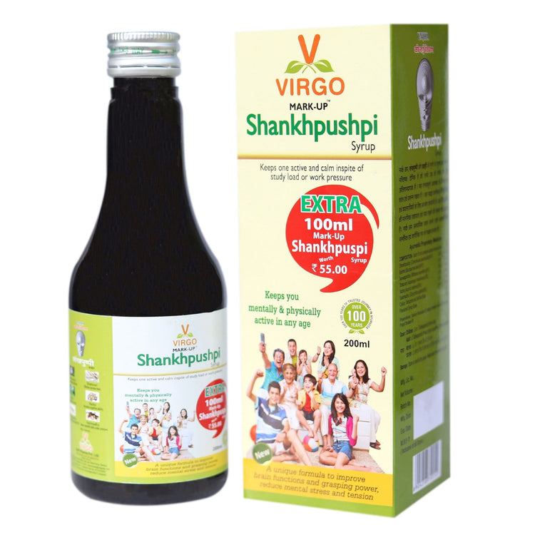 Virgo Shankhpushpi Syrup : For Insomnia, Stress, Anxiety, Memory, Concentration (400 ml) (200 ml X 2)