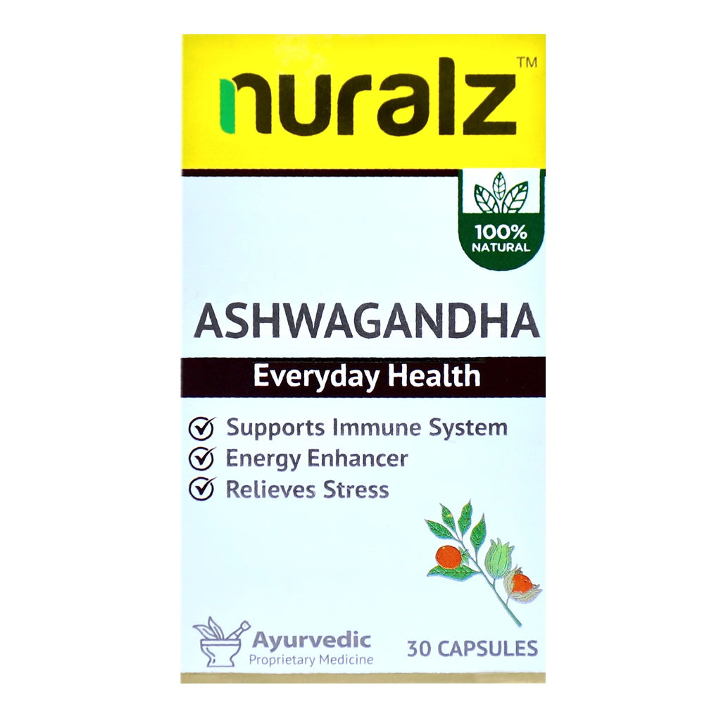 Uniherbs India Capsules Nuralz Ashwagandha Capsules : Herbal Supplement to Reduce Stress, Anxiety and Fatigue (30 Capsules)