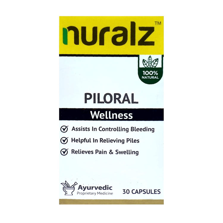 Uniherbs India Capsules Nuralz Piloral Capsules : A Natural & Ayurvedic Formulation for Effective Relief from Piles and Fissure, Relieves Chronic Constipation (30 Capsules)