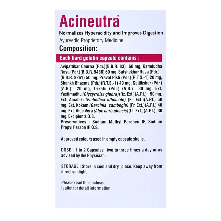 Uniherbs India Capsules Virgo Acineutra Capsules - For Acidity, Gas & Pitta, Helps Digestion, Morning Evacuation and Relieves Gastric Irritation (60 Capsules) (30 Capsules X 2 Pack)