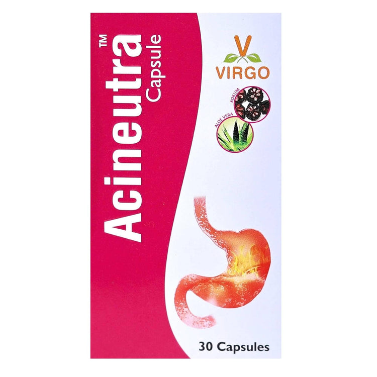 Uniherbs India Capsules Virgo Acineutra Capsules - For Acidity, Gas & Pitta, Helps Digestion, Morning Evacuation and Relieves Gastric Irritation (60 Capsules) (30 Capsules X 2 Pack)