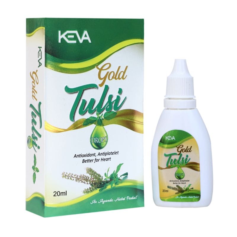 Uniherbs India Drops 20 ml Keva Gold Tulsi Drops : Immunity Booster, Blood Purifier, Antioxidant, Detoxifier, Relieves from Stress, Anxiety