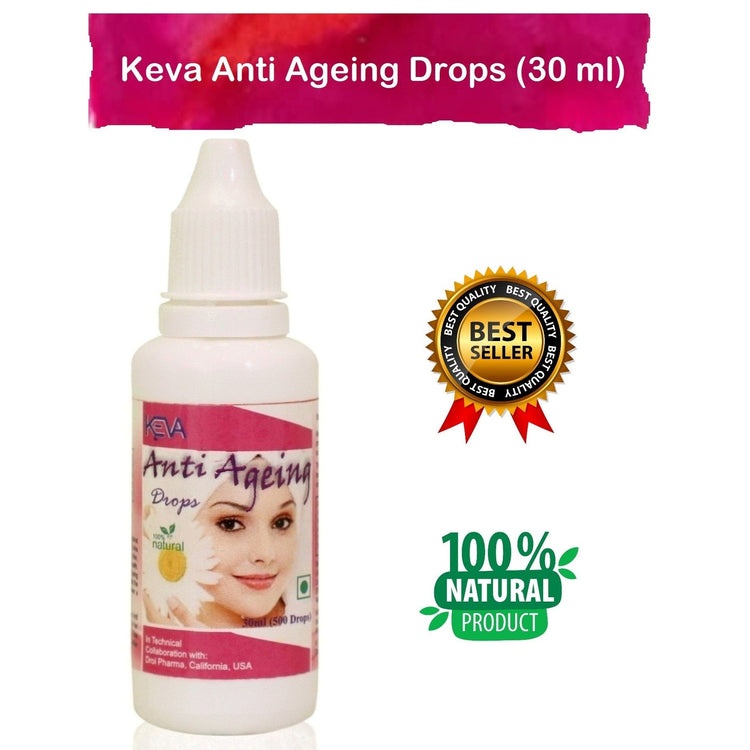 Uniherbs India Drops Keva Anti Ageing Drops : Reduce Wrinkles, Revitalize Skin, Reduce Darkening under Eyes, Stimulate Renewal of Skin Cells (30 ml)