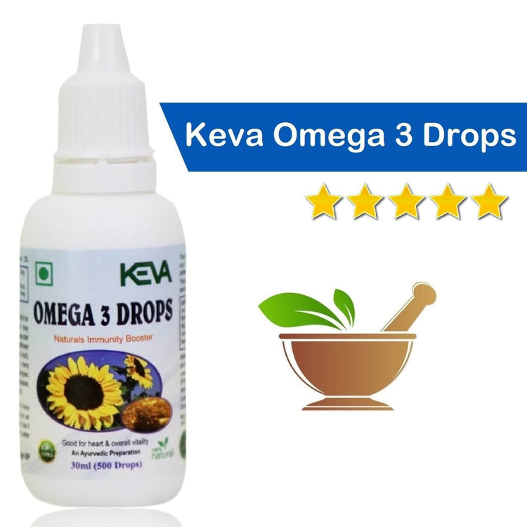 Uniherbs India Drops Keva Omega 3 Drops : Maintains Cardiovascular Health, Lowers Blood Pressure, Reduces Triglycerides, Treats Type 2 Diabetes, Anti Ageing (30 ml)