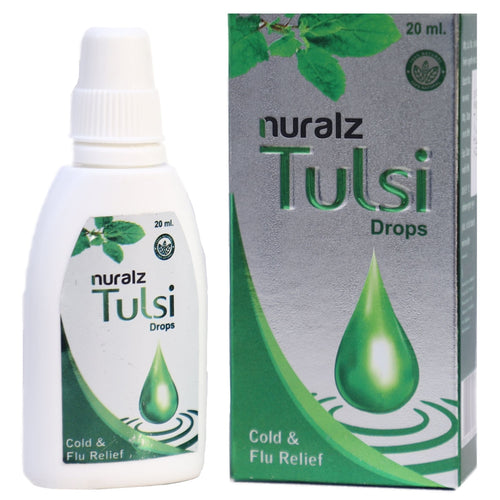 Uniherbs India Drops Nuralz Tulsi Drops : Ayurvedic Tulsi Drops For Immunity, Relief In Cold, Cough, Flu And Fever, Mouthwash And Water Purifier (40 ml) (20 ml X 2)