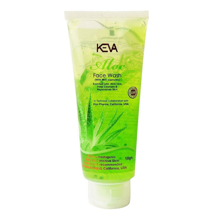 Uniherbs India Face Wash Keva Aloe Vera Face Wash : With Milli Capsules, Enriched with Aloe Vera, Lightens and Brightens Face Naturally