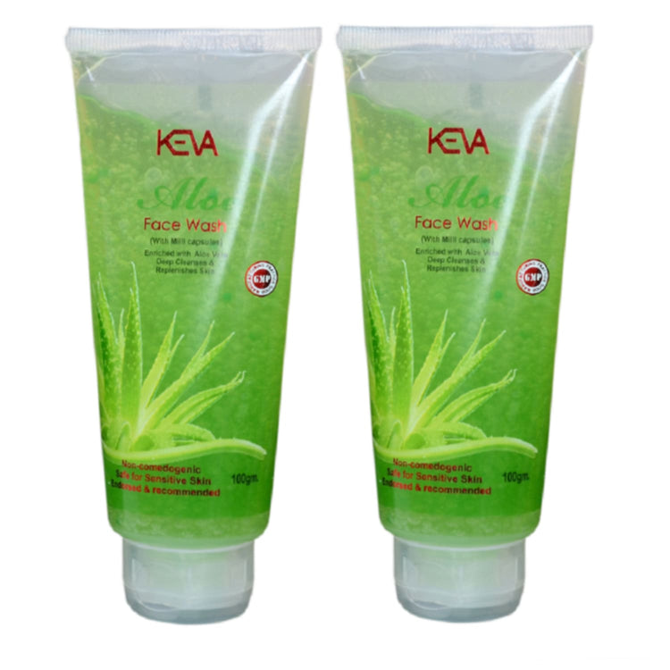 Uniherbs India Face Wash Keva Aloe Vera Face Wash : With Milli Capsules, Enriched with Aloe Vera, Lightens and Brightens Face Naturally