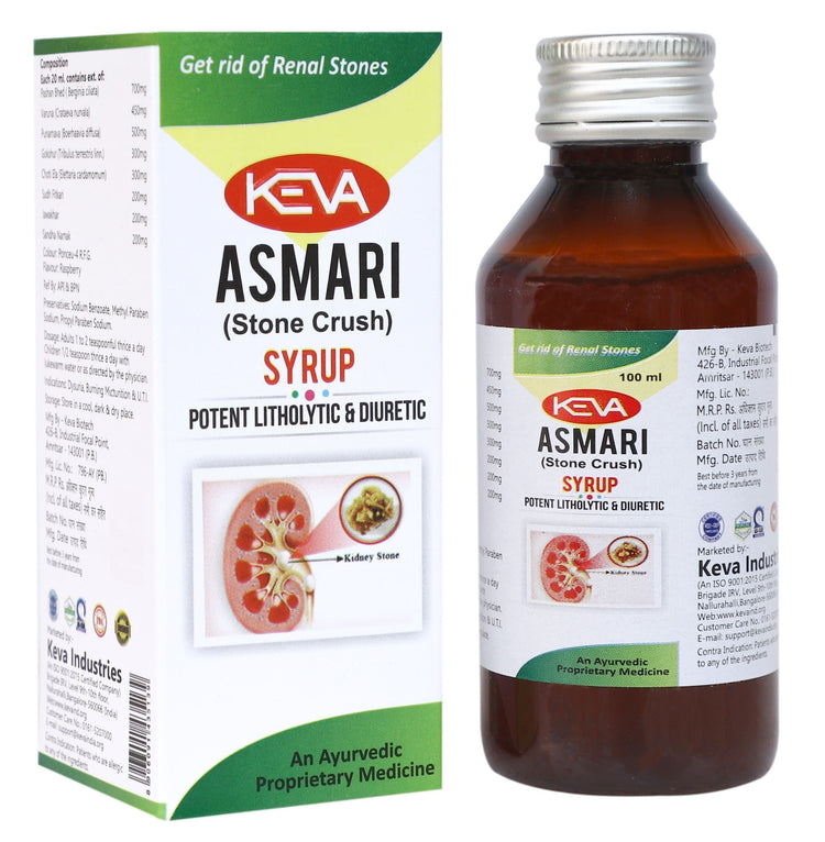 Uniherbs India Syrup Keva Asmari (Stone Crush) Syrup : Helps Prevent Recurrence of Stones, Helps in Urinary Infections, Possesses Diuretic and Demulcent Properties (200 ml)