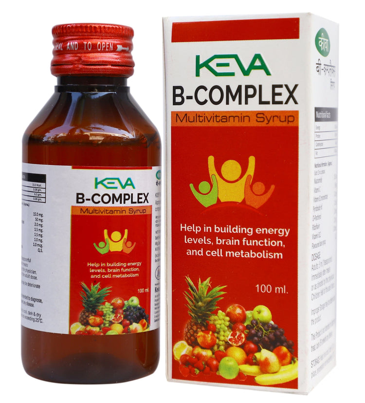 Uniherbs India Syrup Keva B-Complex Syrup : Improves RBC Count, Good Digestion, Healthy Heart Function, Healthy Brain Function (400 ml) (100 ml X 4)