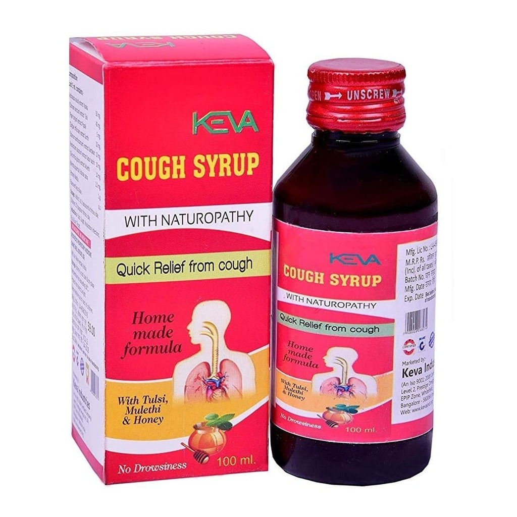 Uniherbs India Syrup Keva Cough Syrup : Very Helpful in Cold, Cough, Respiratory Infections, Flu & Sore Throat (600 ml) (100 ml X 6)
