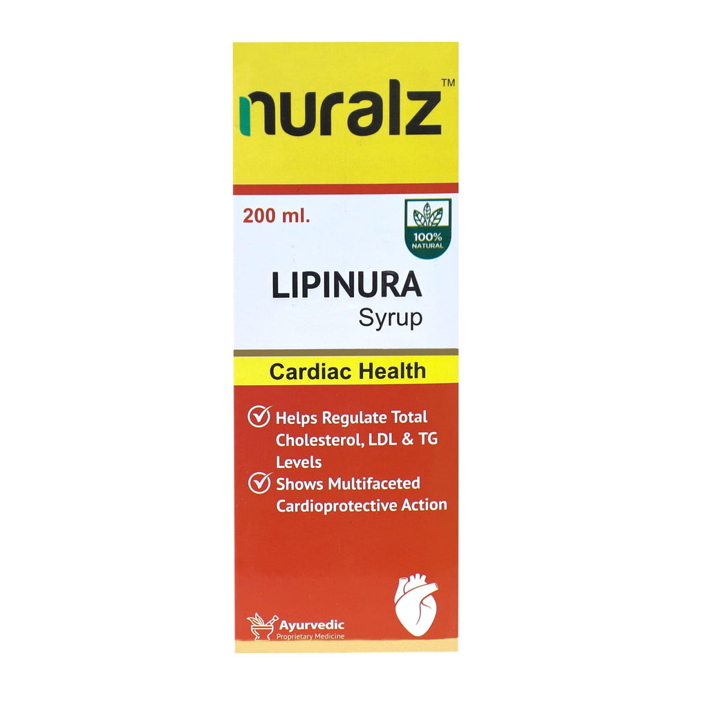 Uniherbs India Syrup Nuralz Lipinura Syrup : Sugar free Ayurvedic Medicine Lowers Bad Cholesterol, LDL & Triglycerides (200 ml)