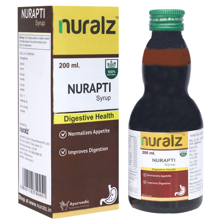 Uniherbs India Syrup Nuralz Nurapti Syrup :  Helps to Normalize Appetite, Improve Digestion (400 ml) (200 ml X 2 Pack)