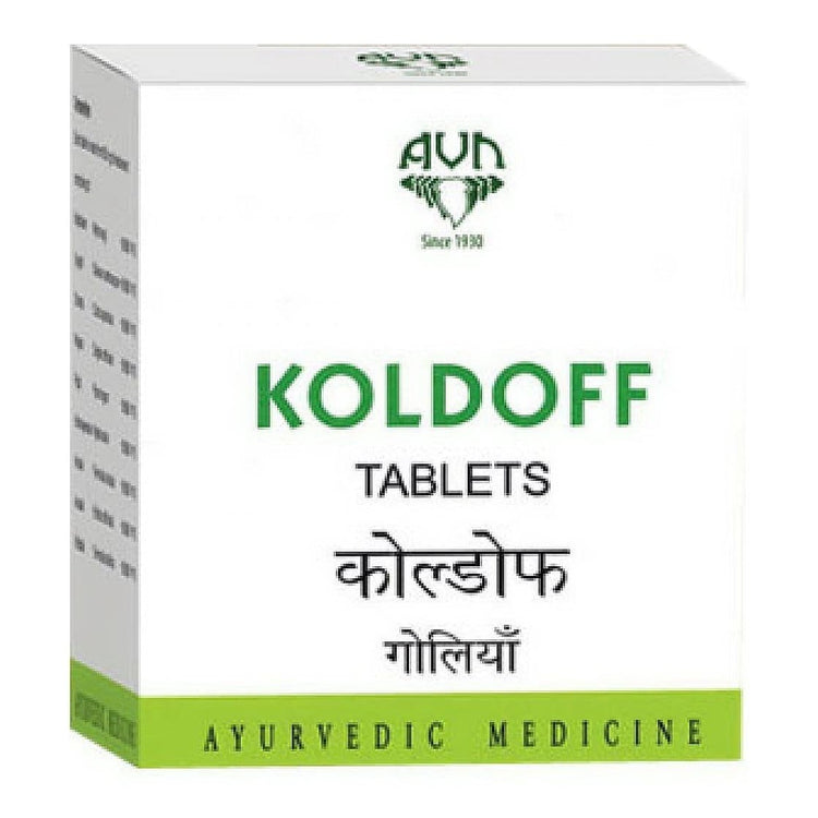 Uniherbs India Tablets AVN Koldoff Tablets : Used for Cold, Headache, Toothache, Ear Pain, Joint Pain, Period Pain, Fever, Flu, Allergy, Bronchitis Symptoms (100 Tablets)