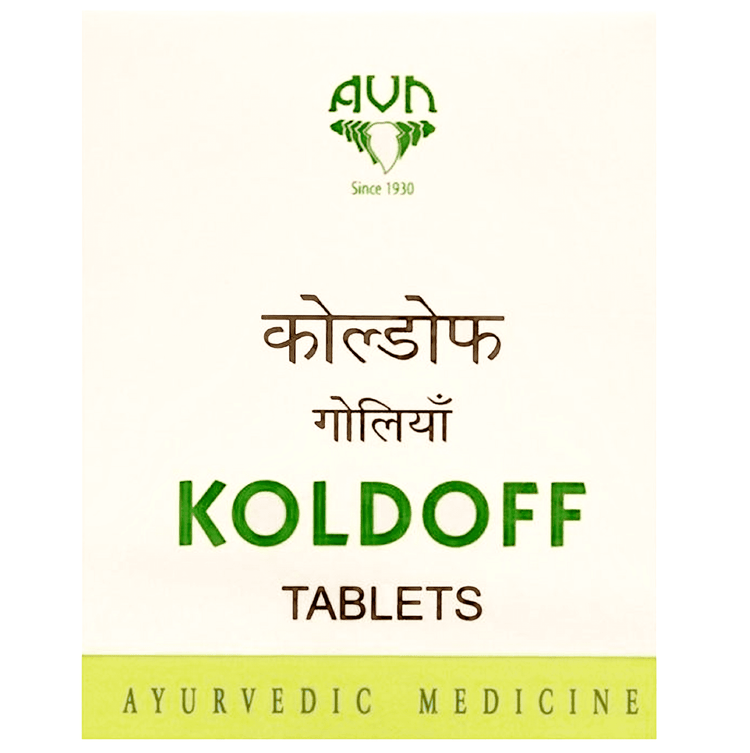 Uniherbs India Tablets AVN Koldoff Tablets : Used for Cold, Headache, Toothache, Ear Pain, Joint Pain, Period Pain, Fever, Flu, Allergy, Bronchitis Symptoms (100 Tablets)