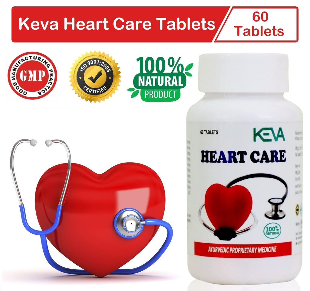 Uniherbs India Tablets Keva Heart Care Tablets : Helps to Maintain Cholesterol Levels, Controls Blood Pressure, Gives Strength to Heart Muscle & Vascular System (60 Tablets)